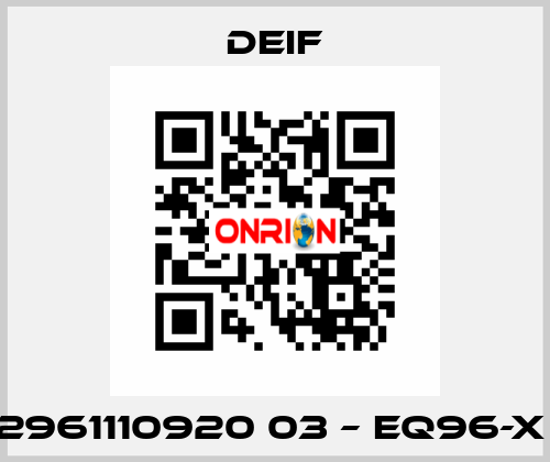 2961110920 03 – EQ96-X  Deif