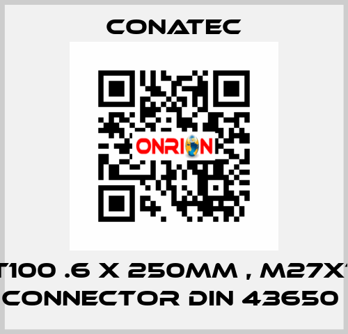 PT100 .6 x 250mm , M27X1,5 Connector DIN 43650  Conatec