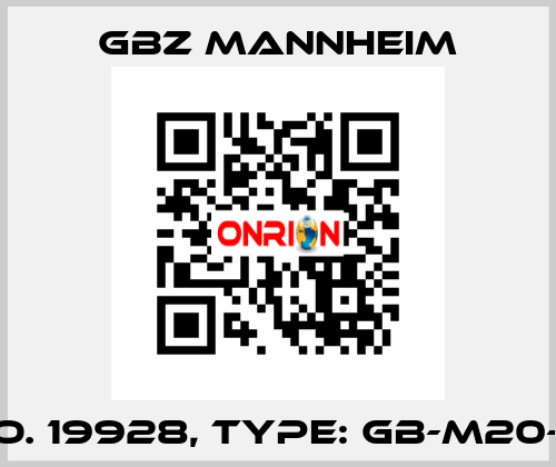 Id No. 19928, Type: GB-M20-S10  GBZ MANNHEIM