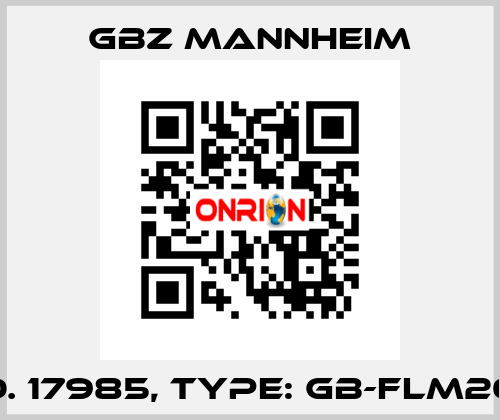 Id No. 17985, Type: GB-FLM20-UK  GBZ MANNHEIM