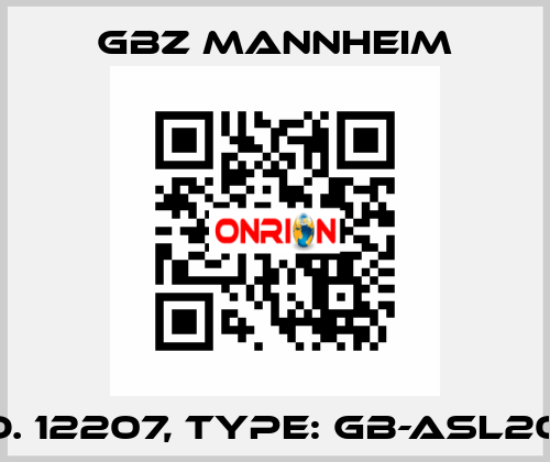 Id No. 12207, Type: GB-ASL20-S9  GBZ MANNHEIM