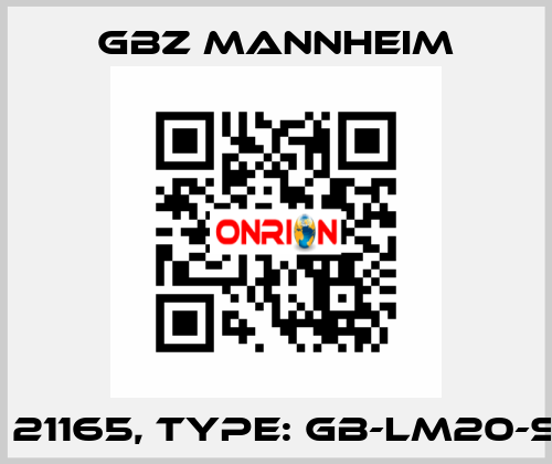 Id No. 21165, Type: GB-LM20-SET/W  GBZ MANNHEIM