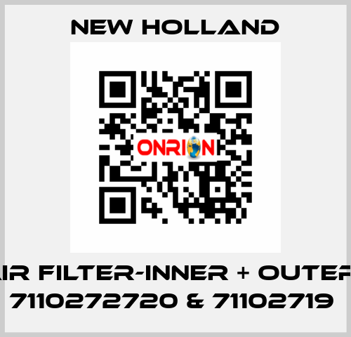 AIR FILTER-INNER + OUTER= 7110272720 & 71102719  new holland