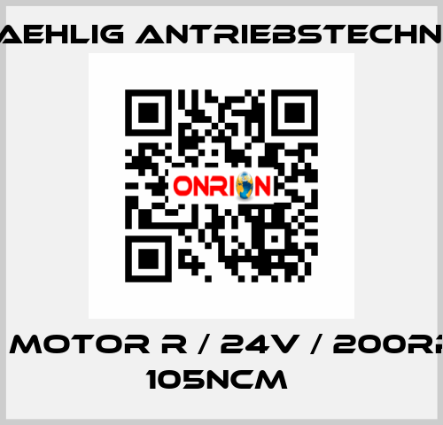 AT120 Motor R / 24V / 200rpm at 105Ncm  Kaehlig Antriebstechnik