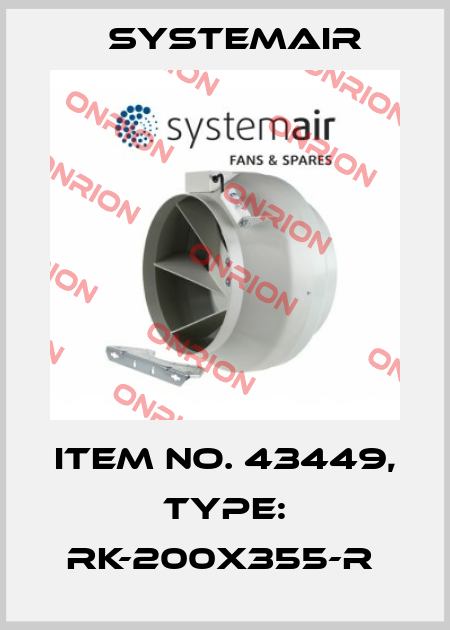 Item No. 43449, Type: RK-200x355-R  Systemair