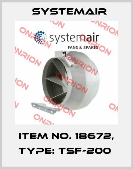 Item No. 18672, Type: TSF-200  Systemair