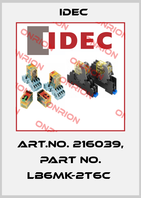 Art.No. 216039, Part No. LB6MK-2T6C  Idec