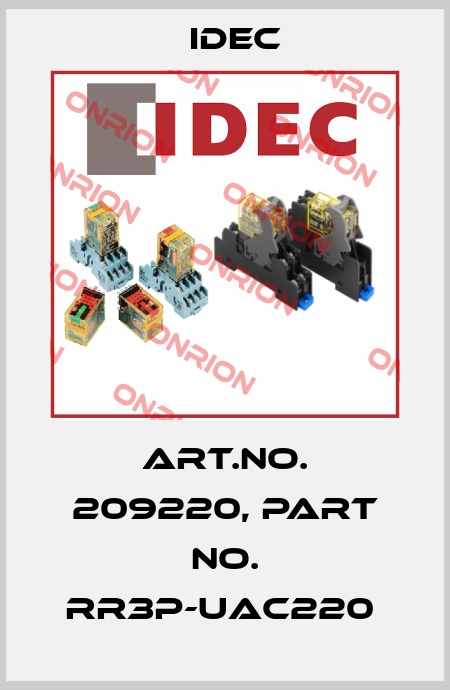 Art.No. 209220, Part No. RR3P-UAC220  Idec