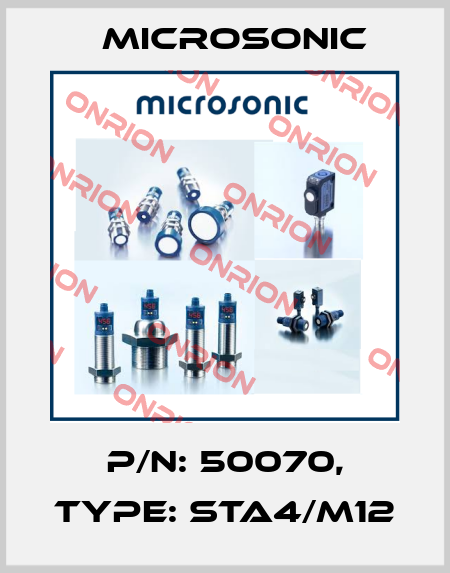 p/n: 50070, Type: STA4/M12 Microsonic