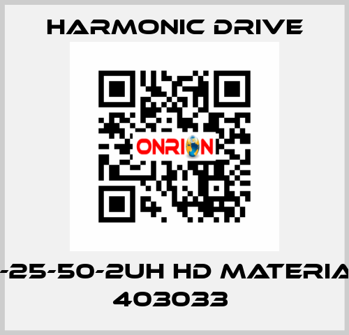 HFUC-25-50-2UH HD MATERIAL NO: 403033  Harmonic Drive