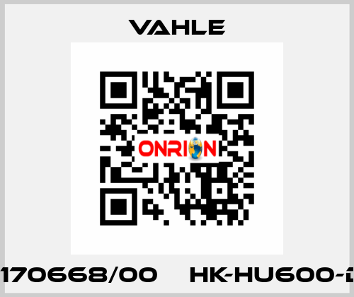 0170668/00    HK-HU600-D  Vahle