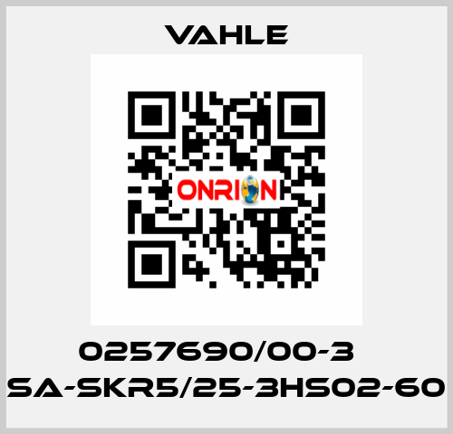 0257690/00-3    SA-SKR5/25-3HS02-60  Vahle