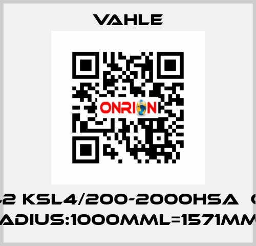 254042 KSL4/200-2000HSA  Curve  radius:1000mmL=1571mm+  Vahle