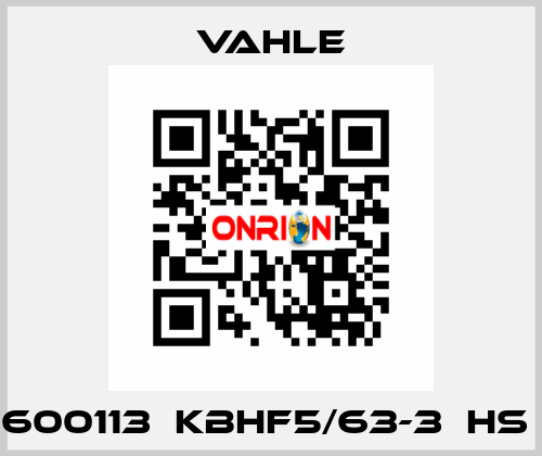 600113  KBHF5/63-3  HS  Vahle