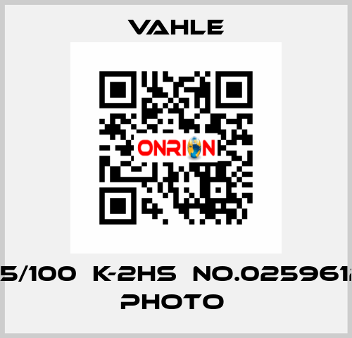 DSKN  5/100  K-2HS  NO.0259612/00-2 photo  Vahle