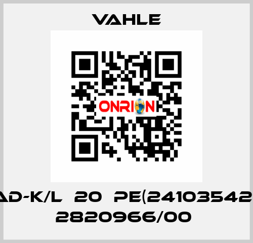 PAD-K/L  20  PE(241035421),  2820966/00  Vahle