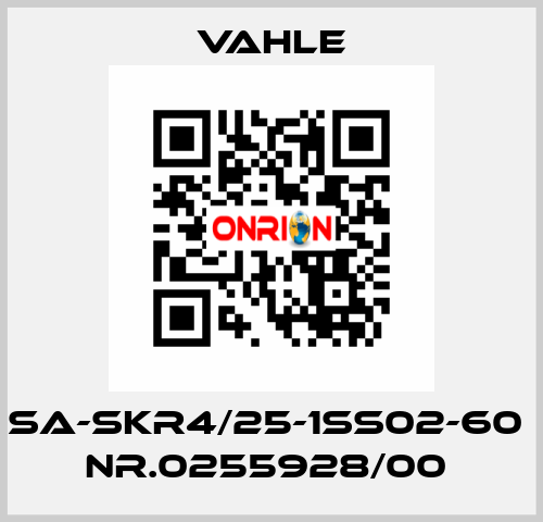 SA-SKR4/25-1SS02-60  NR.0255928/00  Vahle