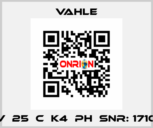 UDV  25  C  K4  PH  Snr: 171057  Vahle