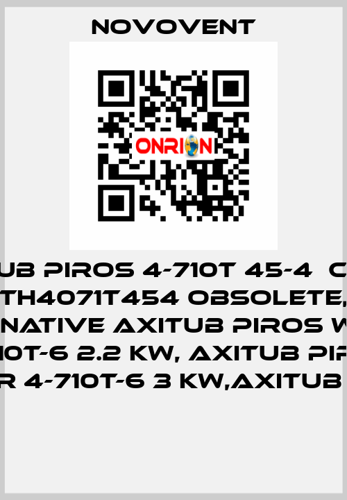 AXITUB PIROS 4-710T 45-4  Code : TH4071T454 obsolete, alternative AXITUB PIROS WINDER 4-710T-6 2.2 KW, AXITUB PIROS WINDER 4-710T-6 3 KW,AXITUB PIROS   Novovent