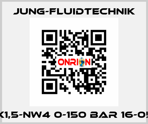 M20X1,5-NW4 0-150 BAR 16-05378  JUNG-FLUIDTECHNIK