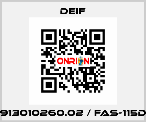 2913010260.02 / FAS-115DG Deif