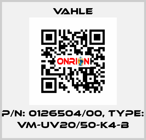 P/n: 0126504/00, Type: VM-UV20/50-K4-B Vahle