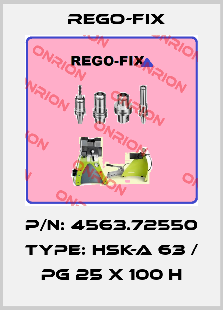 P/N: 4563.72550 Type: HSK-A 63 / PG 25 X 100 H Rego-Fix