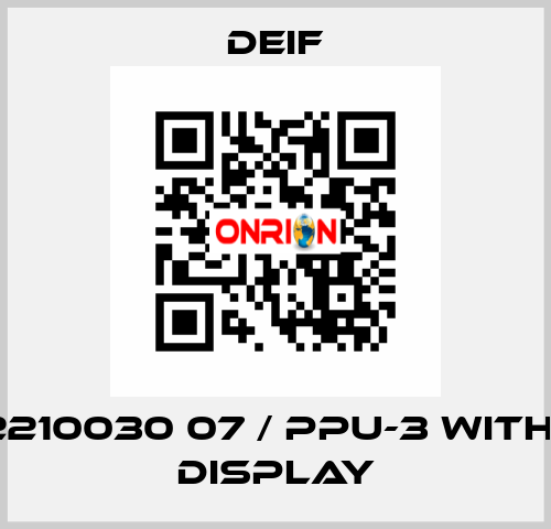 2912210030 07 / PPU-3 without display Deif