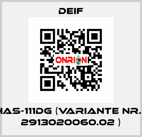 HAS-111DG (Variante Nr. : 2913020060.02 ) Deif