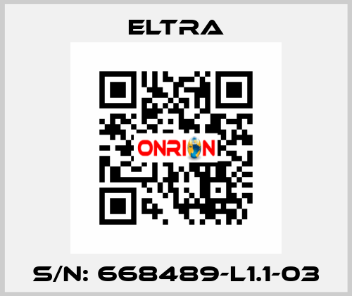 S/N: 668489-L1.1-03 Eltra