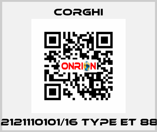 Nr. 2121110101/16 Type ET 88 PR Corghi