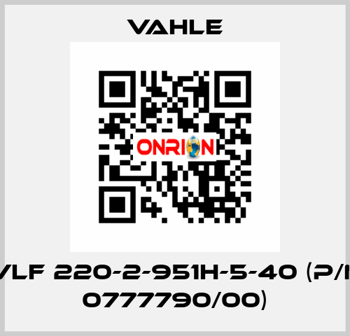 VLF 220-2-951H-5-40 (p/n 0777790/00) Vahle