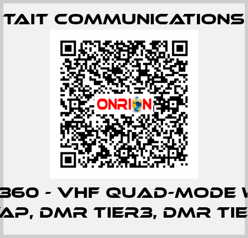 TP9360 - VHF Quad-mode with OTAP, DMR Tier3, DMR Tier2 Tait communications