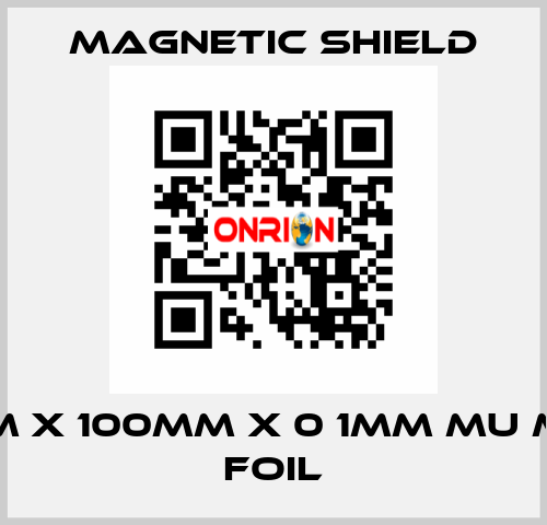 100mm x 100mm x 0 1mm Mu metal Foil Magnetic Shield