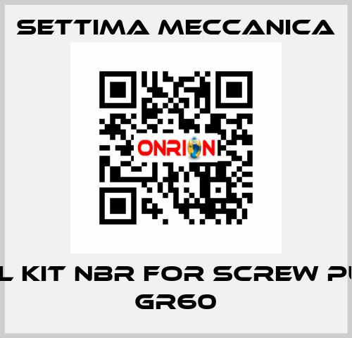 SEAL KIT NBR FOR SCREW PUMP GR60 Settima Meccanica