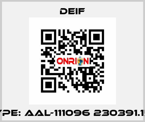 Type: AAL-111096 230391.150 Deif