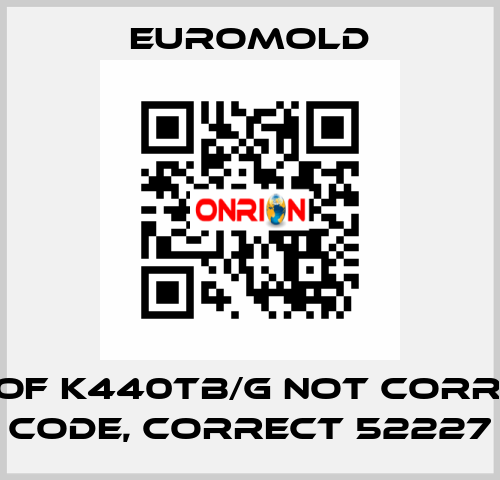 KIT OF K440TB/G not correct code, correct 52227 EUROMOLD