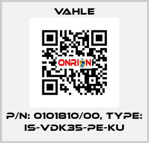 P/n: 0101810/00, Type: IS-VDK35-PE-KU Vahle