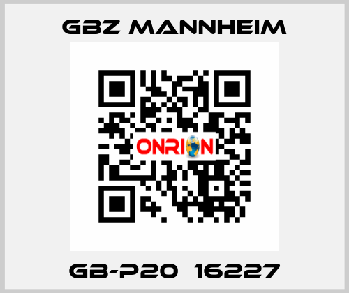 GB-P20  16227 GBZ MANNHEIM