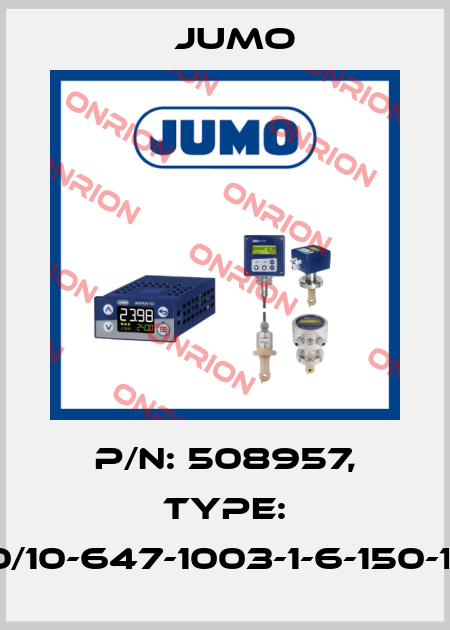 P/N: 508957, Type: 902030/10-647-1003-1-6-150-104/000 Jumo
