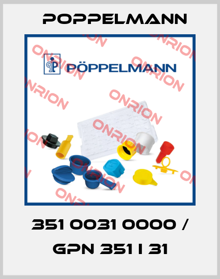 351 0031 0000 / GPN 351 I 31 Poppelmann