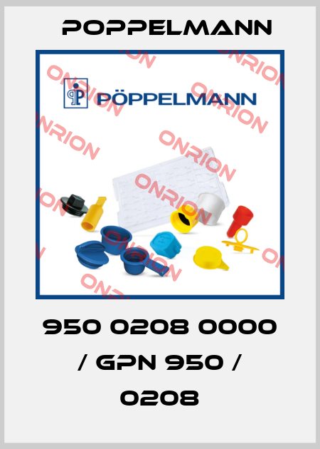 950 0208 0000 / GPN 950 / 0208 Poppelmann