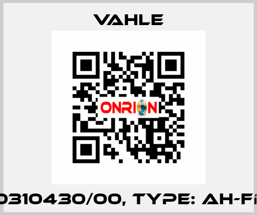 P/n: 0310430/00, Type: AH-FDS1-K Vahle