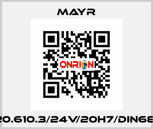 6/820.610.3/24V/20H7/DIN6885-1 Mayr