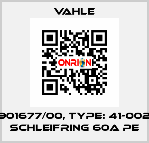 P/n: 0901677/00, Type: 41-00210-0-0 SCHLEIFRING 60A PE Vahle