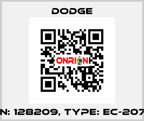 p/n: 128209, Type: EC-207-X Dodge