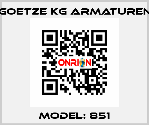 Model: 851 Goetze KG Armaturen