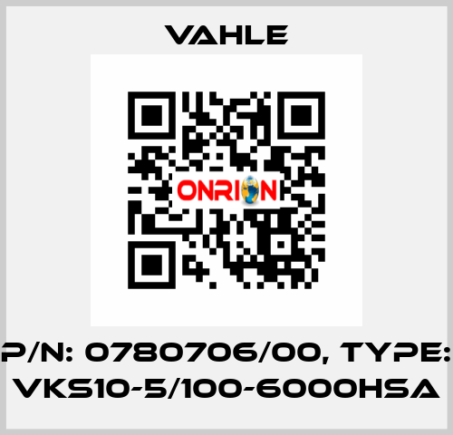 P/n: 0780706/00, Type: VKS10-5/100-6000HSA Vahle