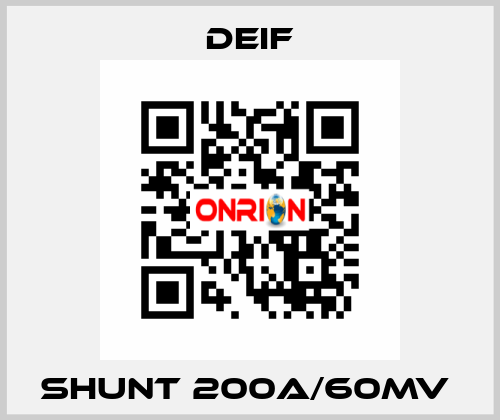 SHUNT 200A/60MV  Deif