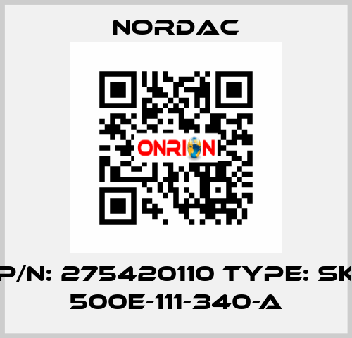 P/N: 275420110 Type: SK 500E-111-340-A NORDAC